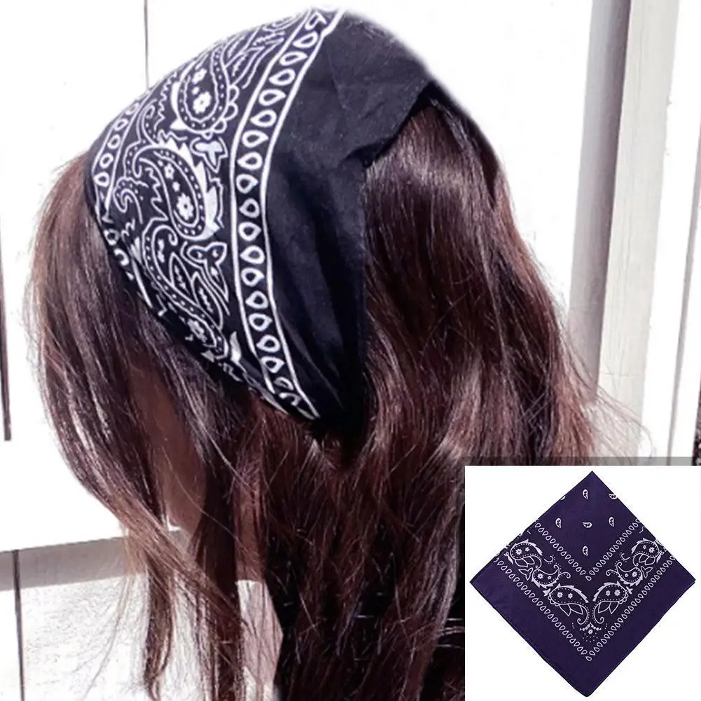 Bohemian Print Bandana Hair Bands for Girls Women Kids Unisex Square Scarf Turban Headband Hair Accessories