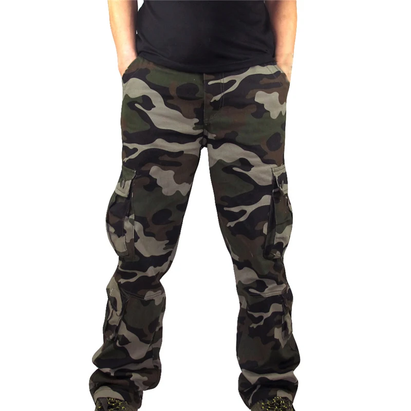 Army Green Мужские камуфляжные комбинезоны с карманами, повседневные спортивные рабочие повседневные брюки, брюки, рабочие военные штаны, армейские Панталоны JAYCOSIN - Цвет: Army Green