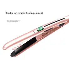 Выпрямитель для волос с ЖК-дисплеем, прямая машинка для стрижки волос двойного назначения, керамическая пластина, портативный выпрямитель для волос