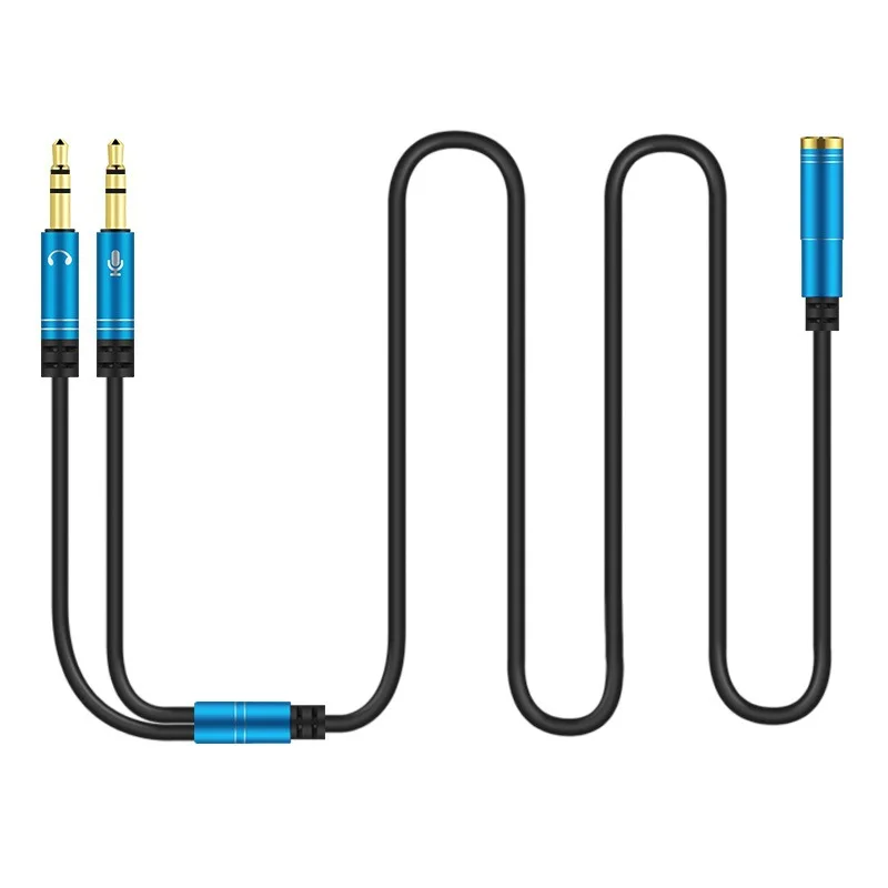 Computer Adapter Cable a Minute Second Adapter Cable Double Hole Computer Headset Audio Two in One 1