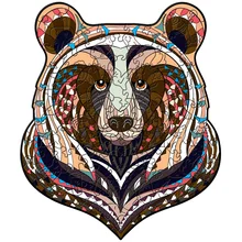 

Building Block Puzzle Montessori Decompression Game Line Bear Head 100 200 300 Pieces Colorful Wooden Toy Kids Jigsaw Puzzle