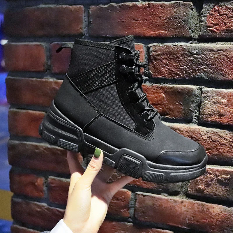 

Med Heel Boots Mid-Calf Booties Women Shoes Round Toe Lace Up Boots-women Luxury Designer Winter Footwear Low Mid Calf Rubber