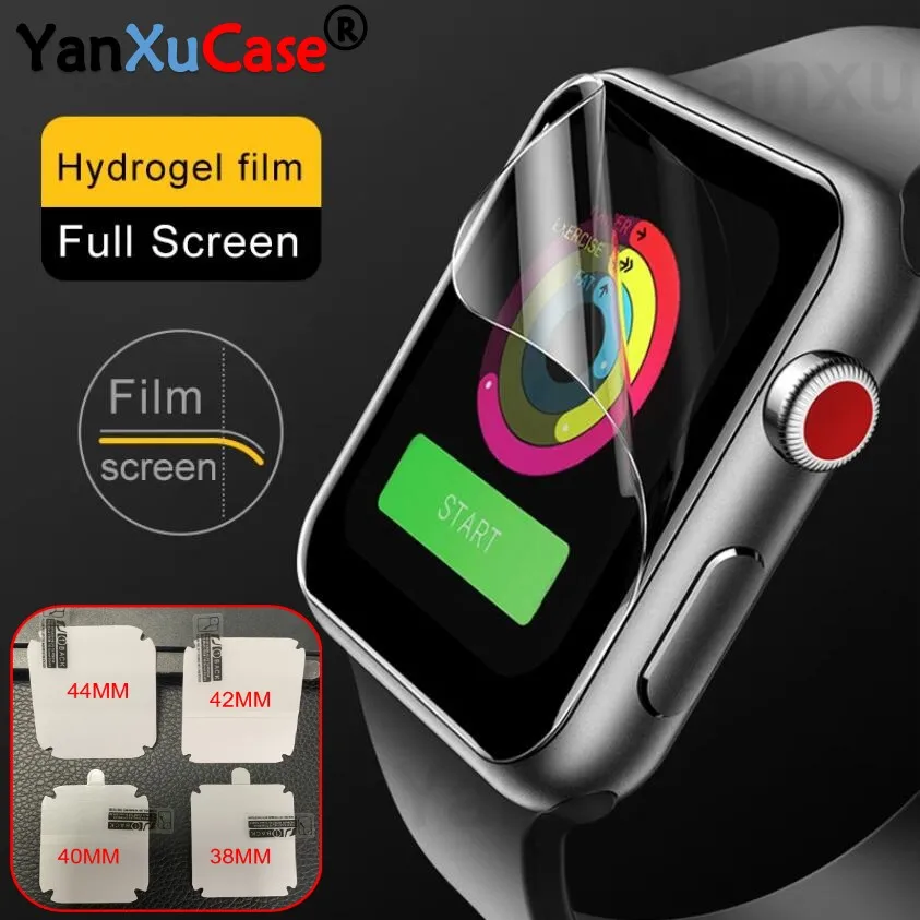 Hydrogel Film For iWatch 7 SE 6 5 4 45MM 41MM 44MM 40MM Full Cover Clear Soft Screen Protector Apple Watch 3 2 1 38mm 42mm | Электроника
