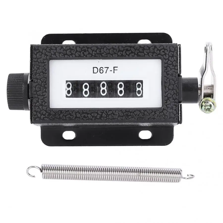 

WALFRONT Portable Mechanical Counter 5 Digital 0-99999 Resettable Counter Knob Pull Count Meter for Painting Machinery Industry