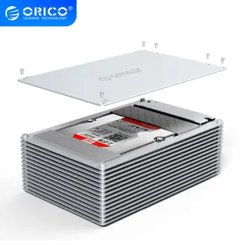 

ORICO HDD Case Type-C DIY Hollow 2.5/3.5 Inch Hard Drive Enclosure Aluminum Alloy With 12V EU Power Supply Support 20TB Capacity