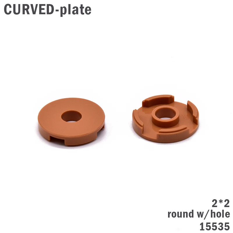 

30Pcs/lot MOC Curved Bricks 15535 2x2 Plate Round Hole Building Blocks Technic Creator Parts DIY Educational gifts Toys