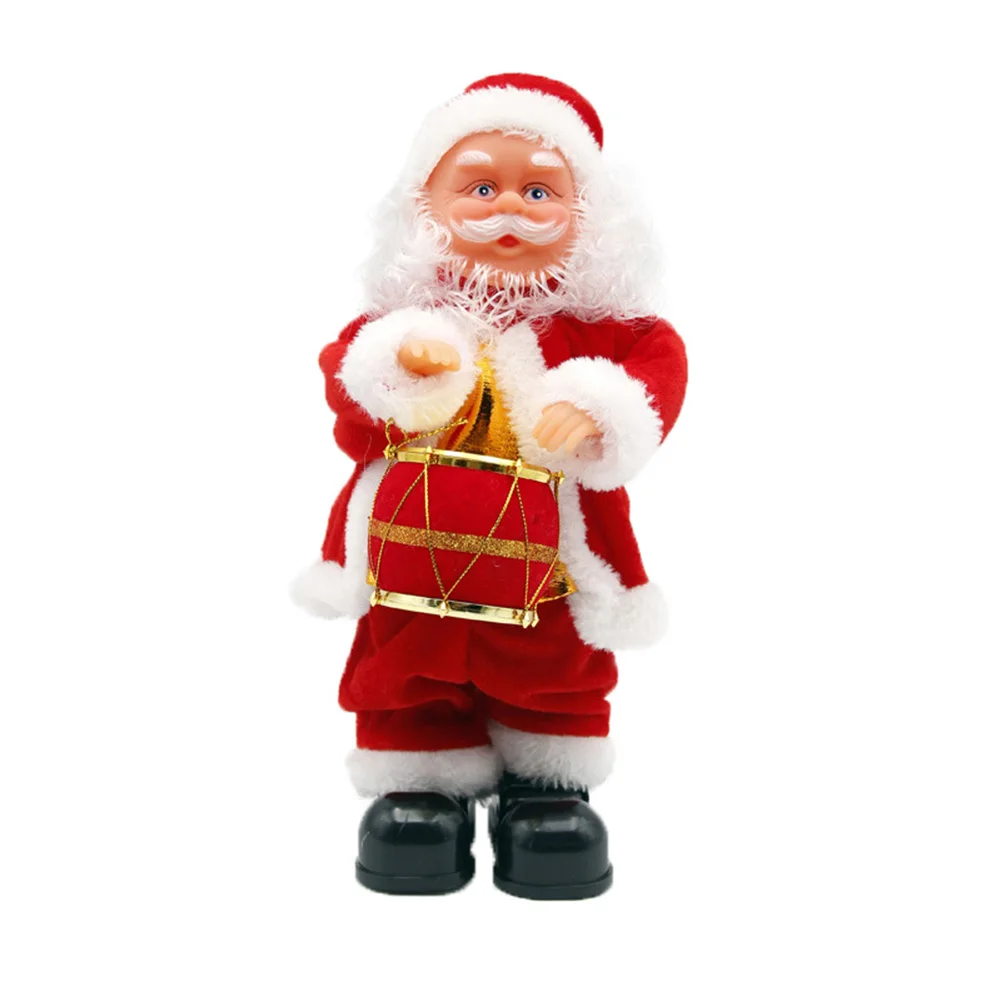 Рождественский Санта Клаус кукла игрушка электрические подвижные игрушечные Санта-клаусы с музыкальным инструментом дети для дома Рождество Счастливый год подарок 30 см