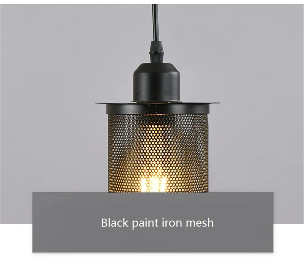Retro Industrial LED Pendant Lamp Loft Decor Edison Vintage Single Head Hanging Light Dining Room Black Iron Home Lighting (6)