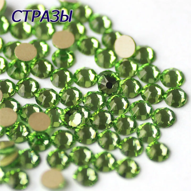 

CTPA3bI 8 big + 8 small Cut Facets Rhinestones Crystal Peridot Color Flatback Non Hotfix Rhinestone Decoration Crystal Stones