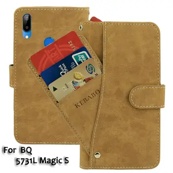 

Vintage Leather Wallet BQ 5731L Magic S Case 5.84" Flip Luxury Card Slots Cover Magnet Stand Phone Protective Bags