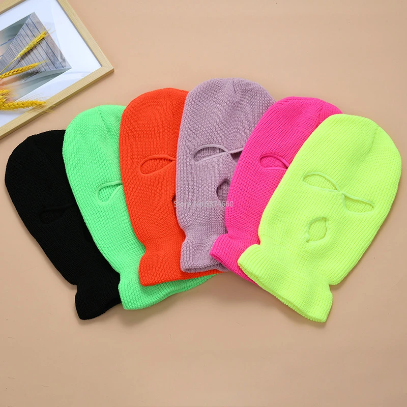 Balaclava Mask Hat Winter Cover Neon Mask Green Halloween Caps For Party  Motorcycle Bicycle  Ski Cycling Balaclava Pink Masks men's skullies & beanies