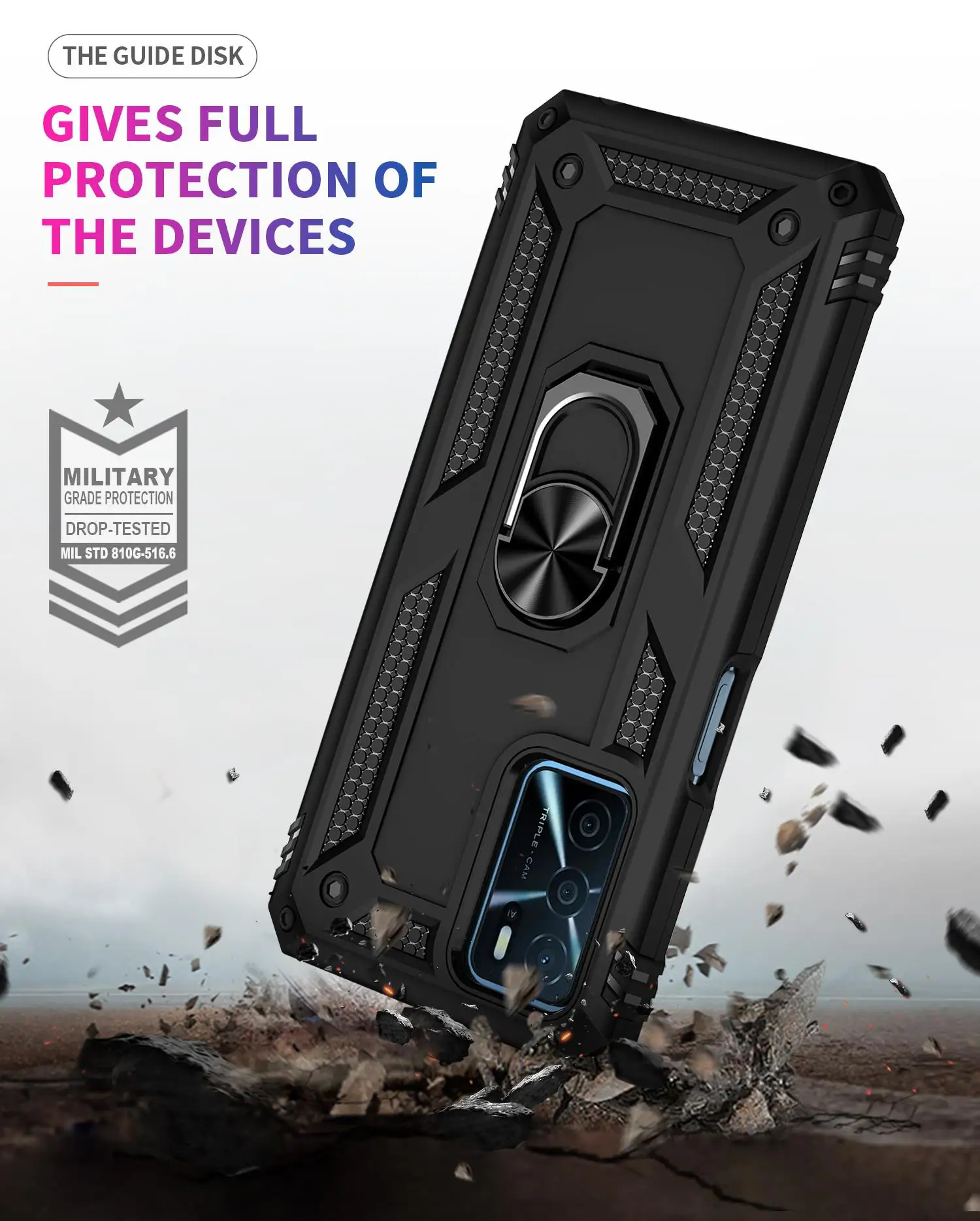 Custodia per OPPO A16 A15S A15 A53S A53 A54 A74 A94 A93 A9 2020 Reno 4 Lite Realme C21 resistente agli urti di grado militare _voghion.com