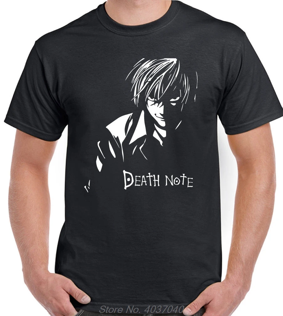 100 Cotton Print Mens Summer Death Note Kira Anime Manga Ryuk Yagami Japan T Shirt Black Basic Tee Tee Shirt T Shirts Aliexpress