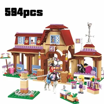 

Girl Friends Series Heartlake Riding Club Horse Vet Trailer Car Building Block Bricks Toy Children Compatible lepinblock Friend