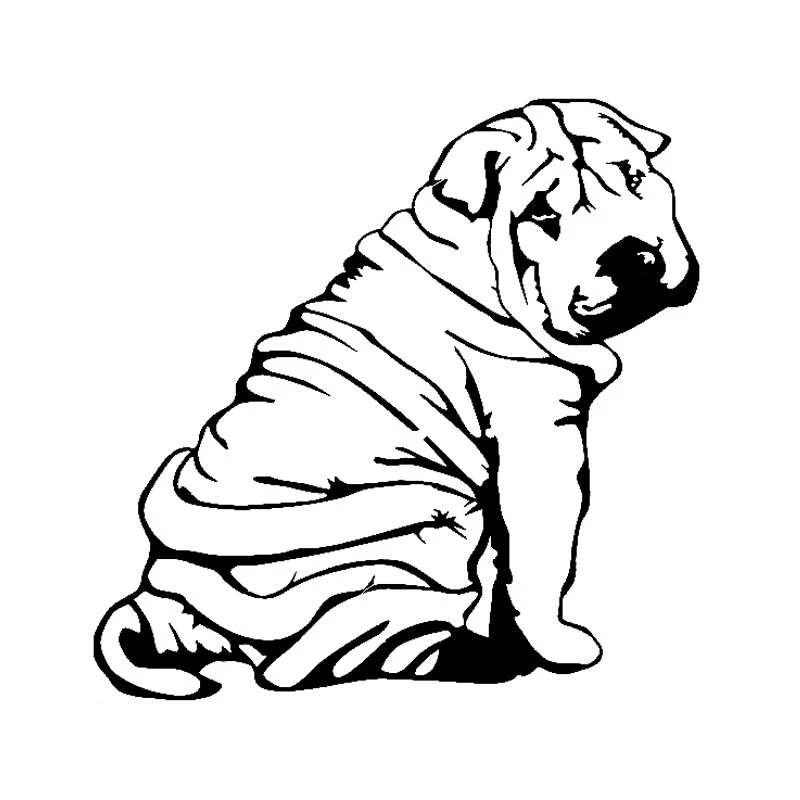 Наклейка на машину Dawasaru Shar Pei щенок водонепроницаемая наклейка с защитой от