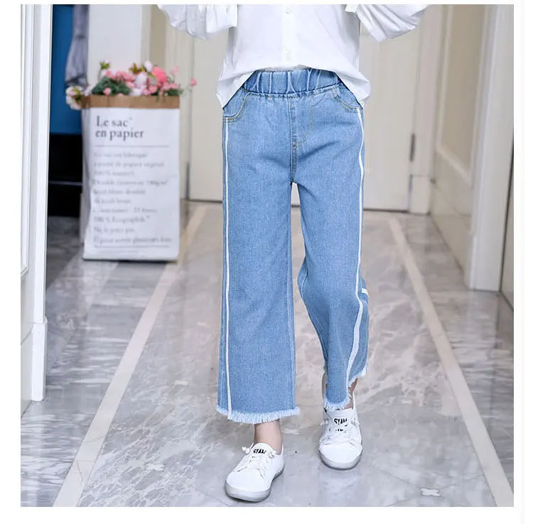 Girls Cowboy Loose Pants Western Style New Style Little Girl Spring And Autumn Big Boy Loose-Fit Pants Baby Children