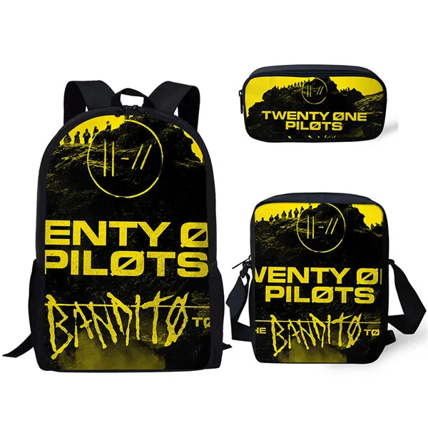 Thikin Twenty One Pilots 3 шт. детская модная школьная сумка для школьный рюкзак для мальчиков для подростков мальчиков девочек Детский рюкзак для книг - Цвет: ALP215CEK