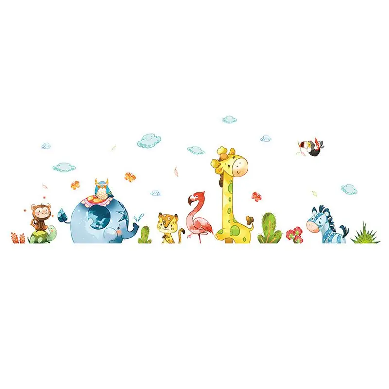 Promotion! Cartoon Animal Party Wall Stickers Decal Kids Adhesive Wallpaper Mural Baby Girl Boy Room Nursery Decor | Дом и сад
