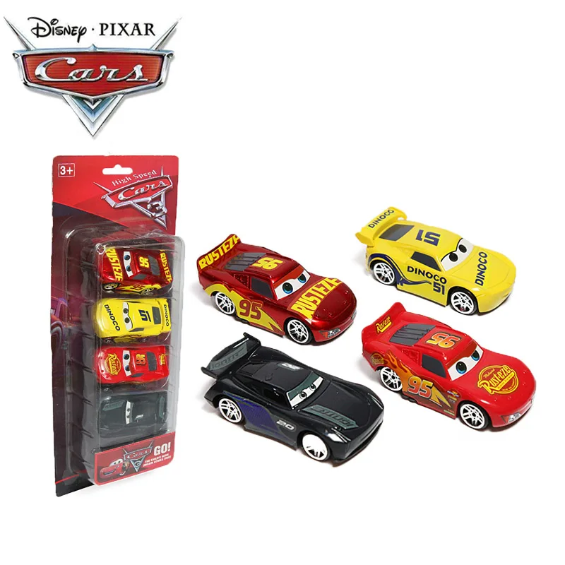 4 шт./компл. 7 см Disney Pixar тачки 3 игрушки Молния Маккуин Джексон шторм диноко Мак