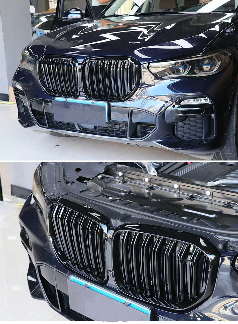 Передние гоночные грили для BMW X5 G05 аксессуары в два ряда глянцевое пианино Черный Идеальный фитинг Высококачественная краска