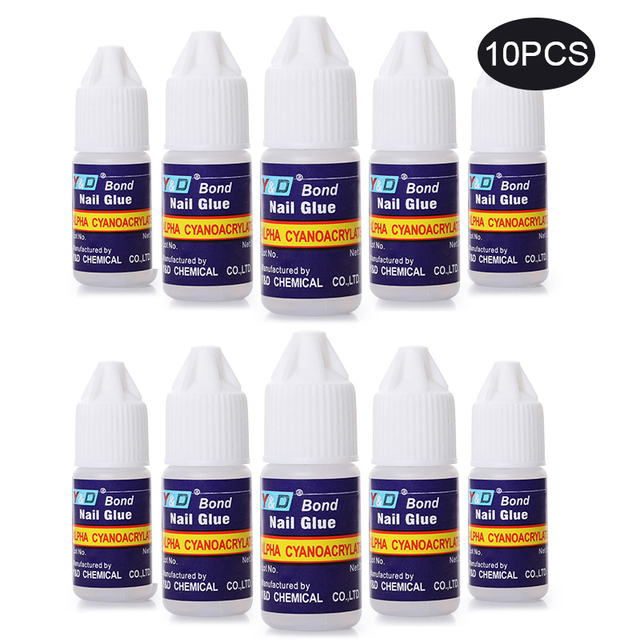 Art Glue Set for Fake Nail Fast-Dry Adhesive Acrylic False Tips 3D Decoration Nail Rhinestone Nail Glue Manicures Tool