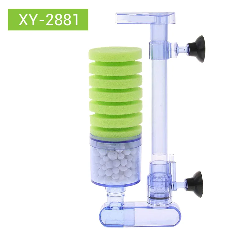 XY-2881 NICREW Аквариум губка фильтр Ультра тихий аквариум Биохимический Губка воздушный насос с фильтром вода падение двойной пены губчатые фильтры - Цвет: XY-2881