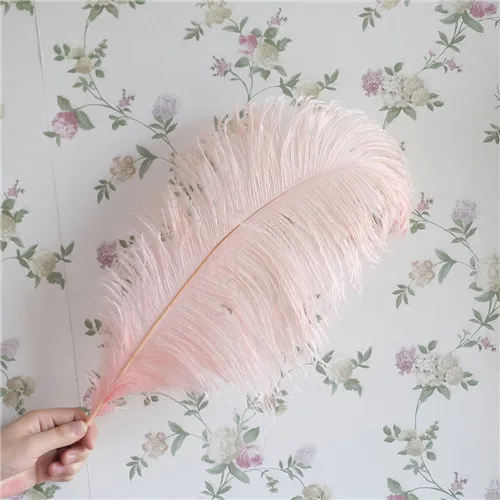 45-50cm Rouge Модные новые цветные пушистые перья страуса 45-60 см, Большие Перья для свадебной вечеринки, украшения для дома - Цвет: 45-50cm Rouge