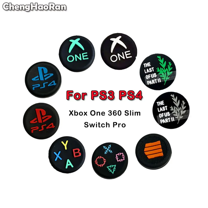 

ChengHaoRan 2X Thumb Stick Grip Cap ABXY Home Logo Joystick Cover Case For Sony PS3 PS4 Xbox One 360 Slim Switch Pro Controller