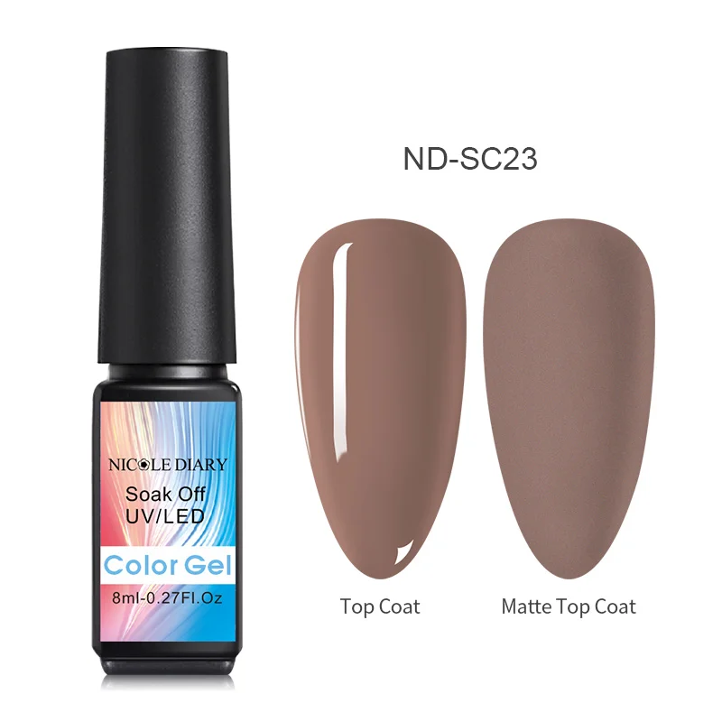 8ml Color 23 NICOLE DIARY Блестящий Гель-лак Блестящие Блестки долговечный замачиваемый УФ-гель для ногтей Красный Розовый Цвет Гель-лак для ногтей 5 мл - Цвет: 8ml Color 23