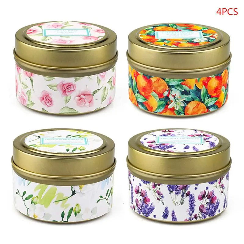 

Heart Tin Can Fragrance Aromatherapy Scented Candle Natural Soy Wax Travel