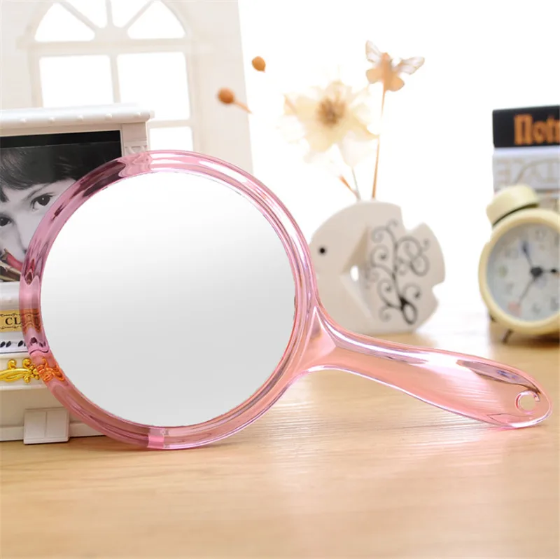 Plastic Handle Double Sided Mirror Side Flat Mirror Side Amplifier Mirror Promotional Advertising Mirror Double-sided Mirror