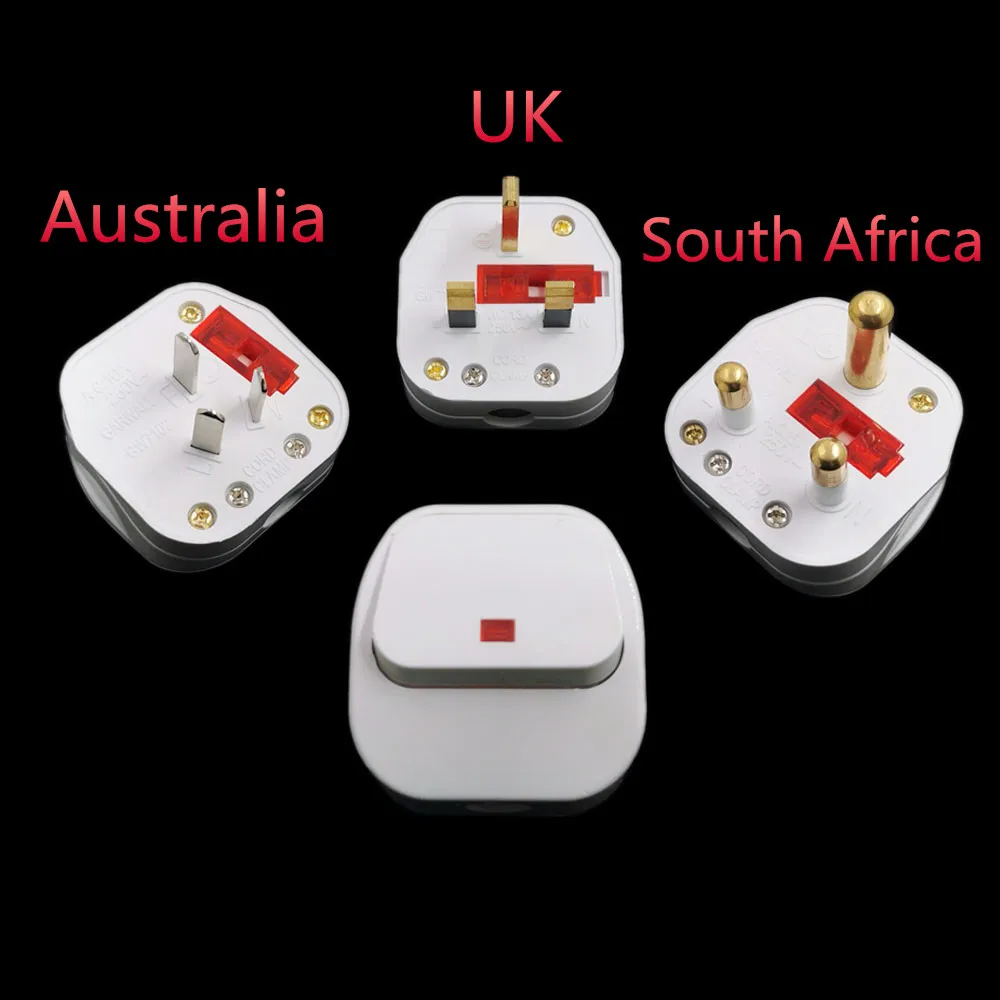 UKLargeSouthAfricaAustraliaStandardPowerSwitchRewireablePlug