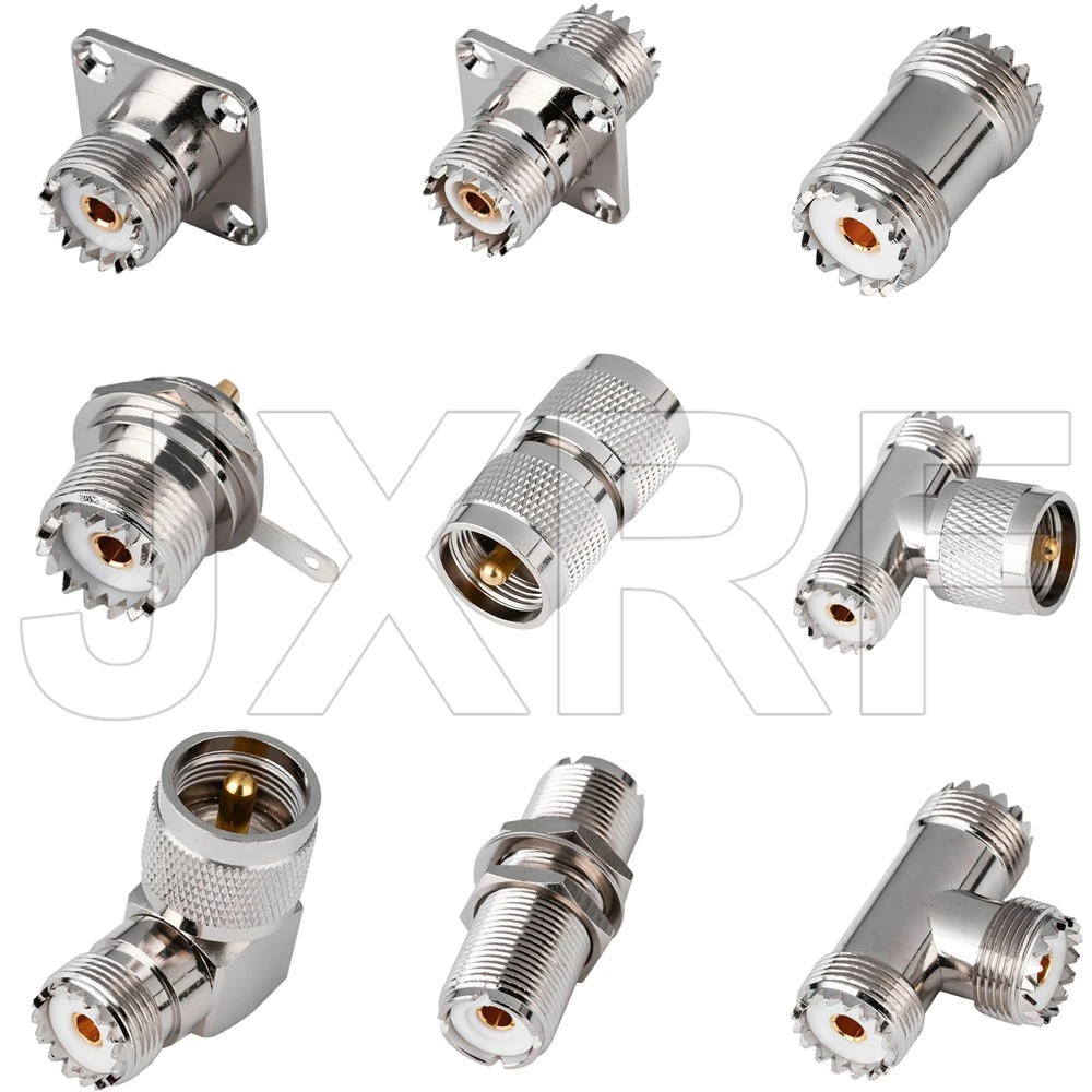JX Store 1 шт. RF коаксиальный адаптер UHF PL259 SO239 к Тип коннектора перегородки паяльная