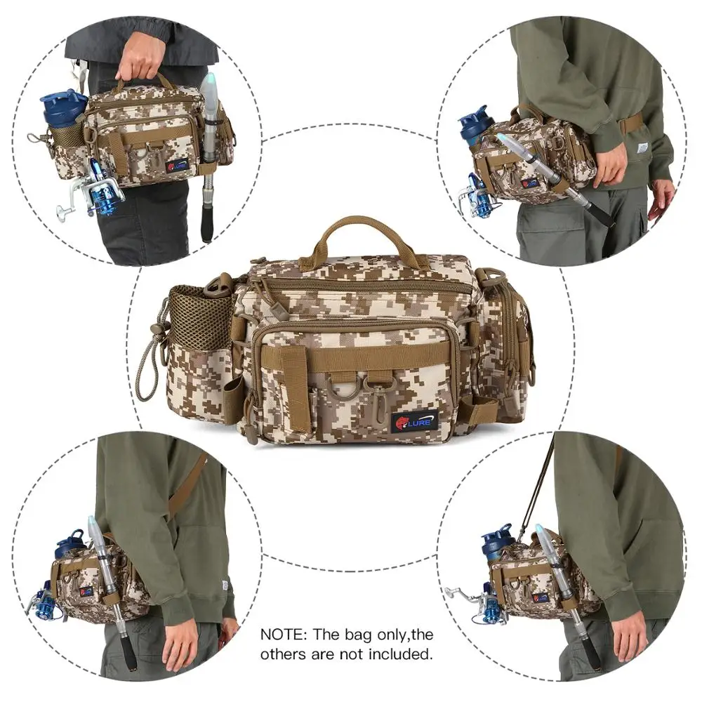 Multifunctional Fishing Bag Camouflage Fishing Tackle Bag Carp Fish Rod Waist Bag Bait Box Pouch Polyester Case Pack For Pesca