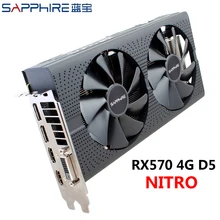 Б/у видеокарты Sapphire RX 570 4G GDDR5 256bits Dual Fan 2* HDMI+ 2* DP+ 1* DVI PCI-E 3,0X16 NITRO Oversea Ver