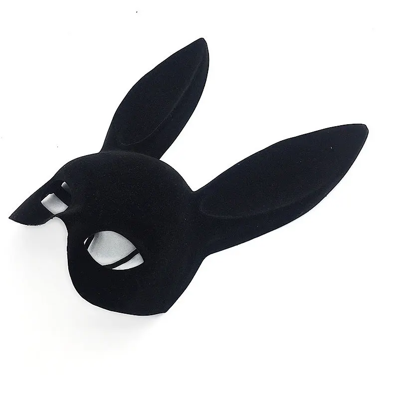 Женская сексуальная маска с кроличьими ушками, милые длинные уши кролика, бондаж, маскарадные маски на Хэллоуин вечерние аксессуары для косплея