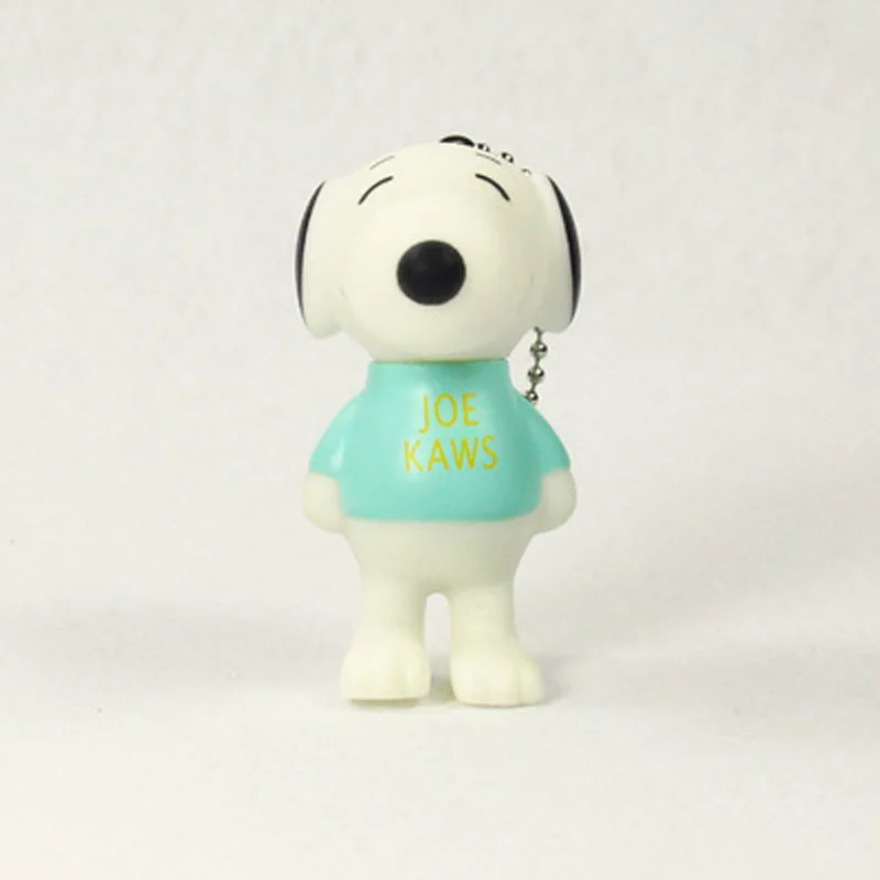 Snoopy Silicone Action& Toy Figures Doll Keychain Bell Leather Rope Cartoon Dog Snoopy Key Chain Ring Pendant Women Bag Pendant - Цвет: Оранжевый