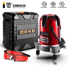 DEKO – niveau Laser rouge/vert, série 5 lignes 6 Points, auto-nivellement Horizontal et Vertical, 360 degrés, meilleure visibilité