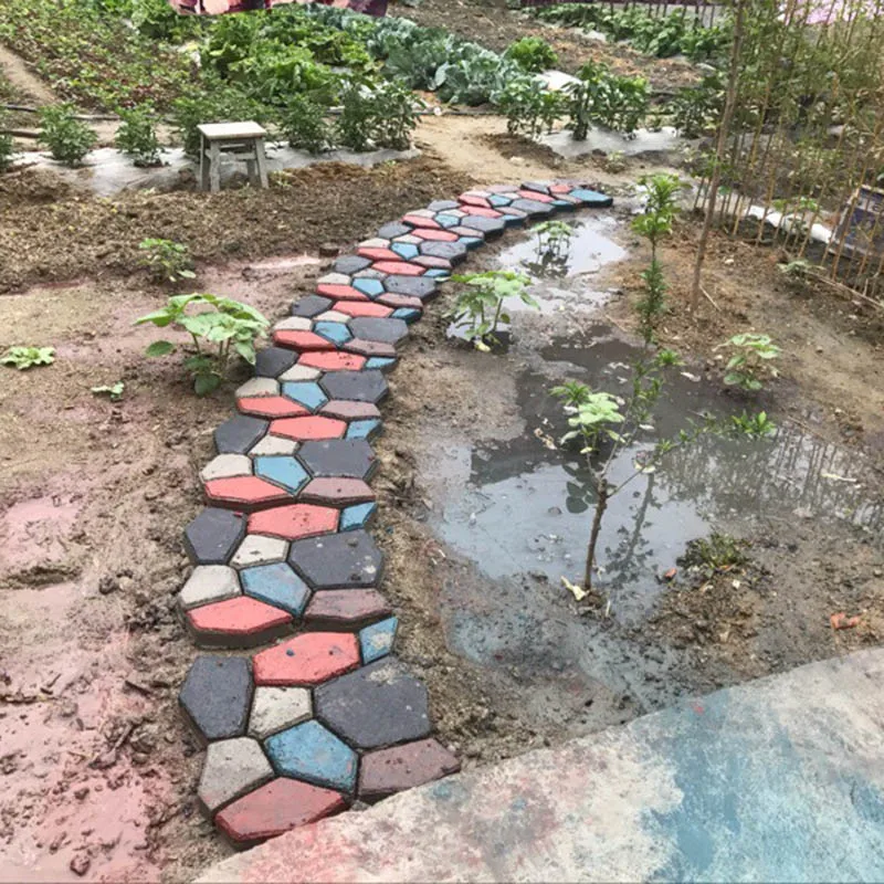 Пол путь производитель плесень бетона плесень многоразовые DIY мощения прочный для сада газон MF999