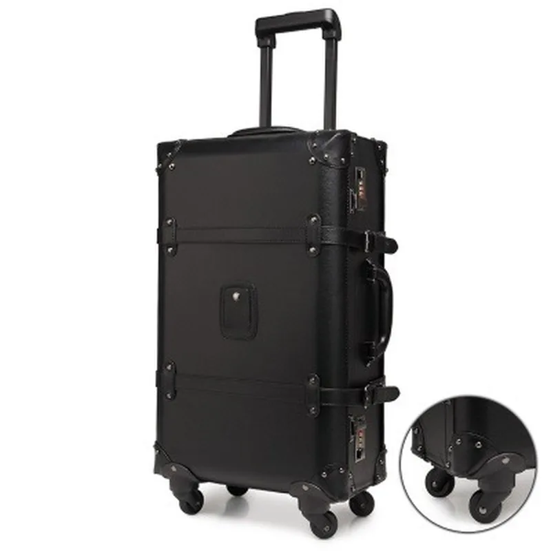 

Retro Design High Grade 20/24 Inches Strong and Sturdy Trolley Boarding Suitcase Travel Waterproof Rolling Luggage Spinner Box