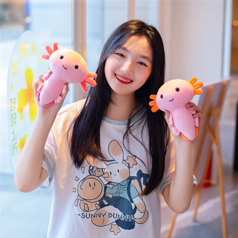 Pink Axolotl Plush Toy Soft Stuffed Animal Kawaii Doll