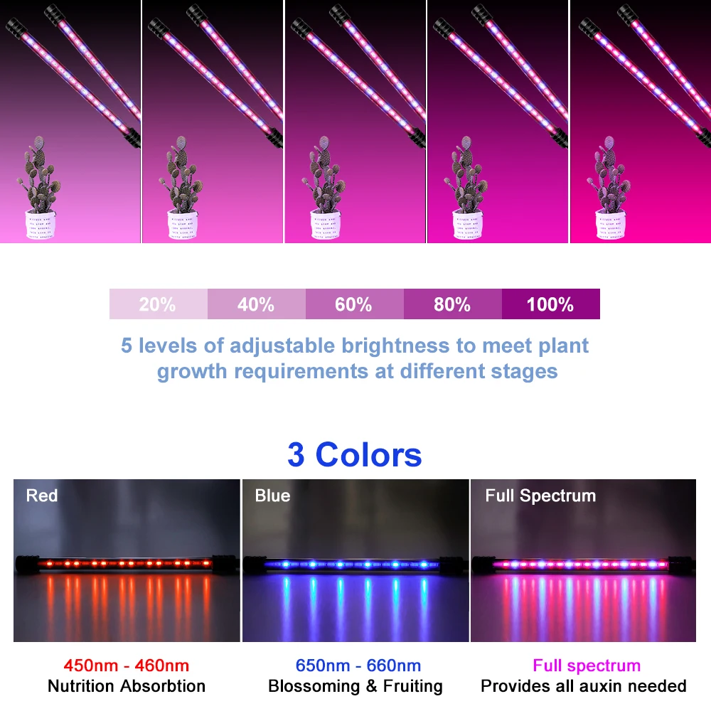 LED Grow Light Full Spectrum LED USB Phyto Lamp With Controller Light Bulbs For Plant Growth Greenhouse Vegetable Plant Lighting