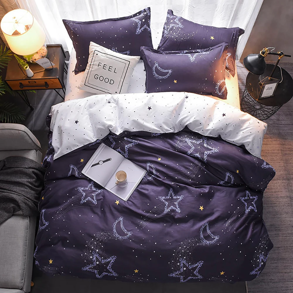 Blue Bedding Set Thumпостельные принадлежности Любовь комплект постельного белья Король креативный модный художественный пододеяльник Королева Размер Полный Твин одиночный уникальный дизайн постельный комплект - Цвет: Blue Bedding Set