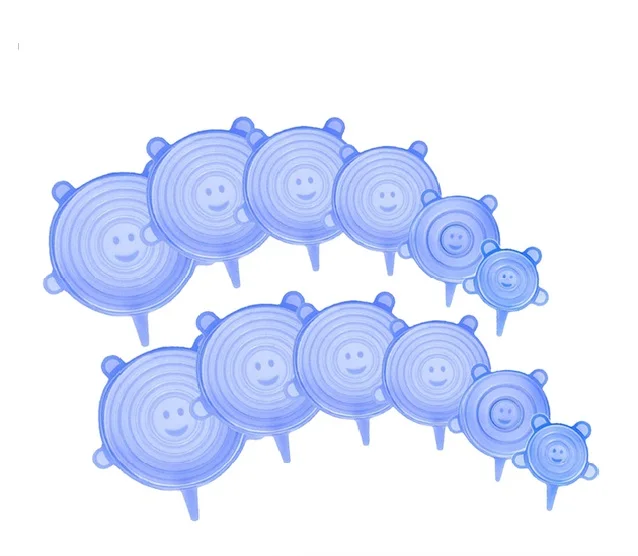 6/12/18/24 Pcs Silicone Cover Stretch Lids Reusable Airtight Food Wrap Covers Keeping Fresh Seal Bowl Stretchy Wrap Cover