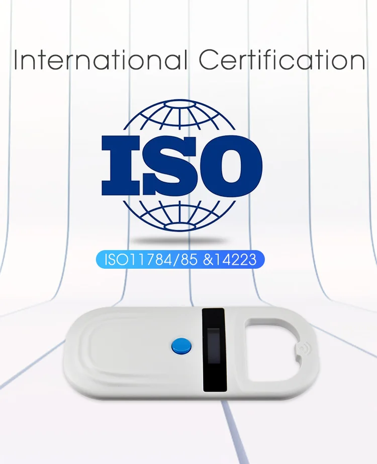 Портативный 134,2 кГц FDX-B ISO11784/11785 Pet RFID чип считыватель для собак кошек ЖК-дисплей животное микрочип сканер тег сканер штрих-кода