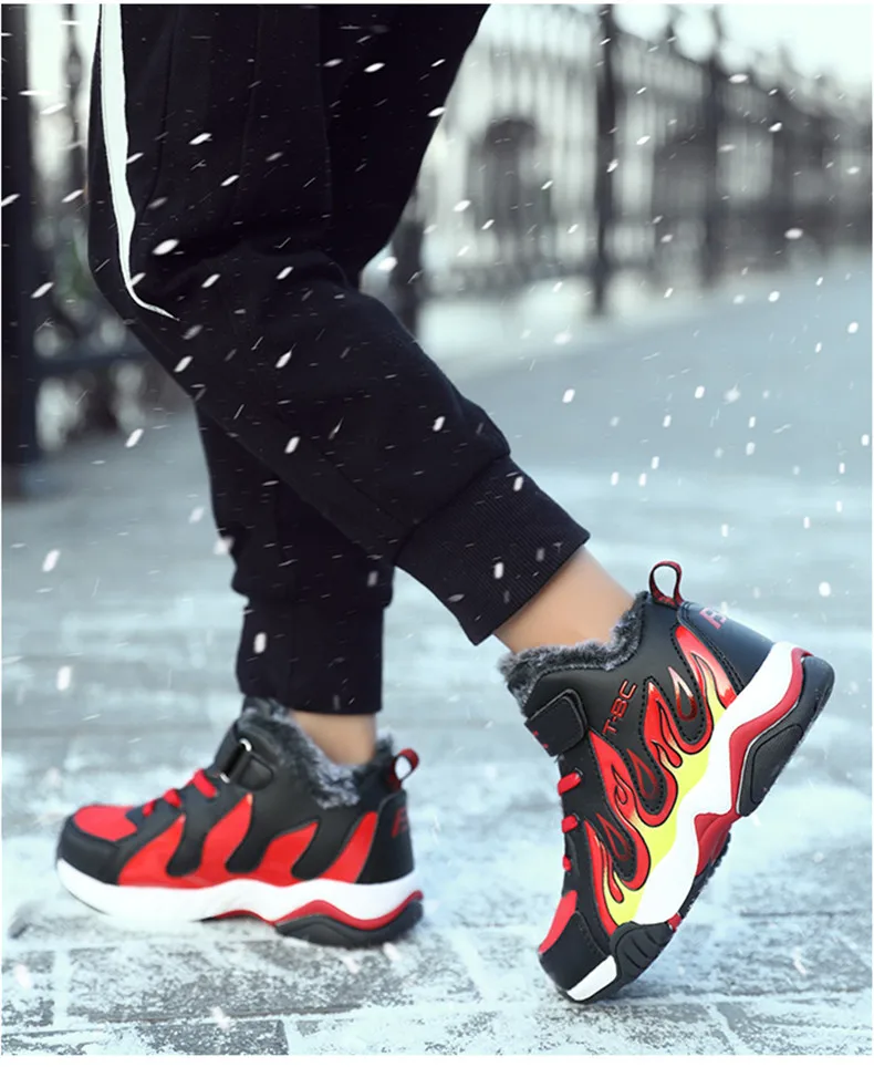 PINSEN/ г.; зимняя обувь; детские зимние ботинки; удобные ботинки для мальчиков и девочек; кожаные ботинки для мальчиков; модная плюшевая теплая детская обувь