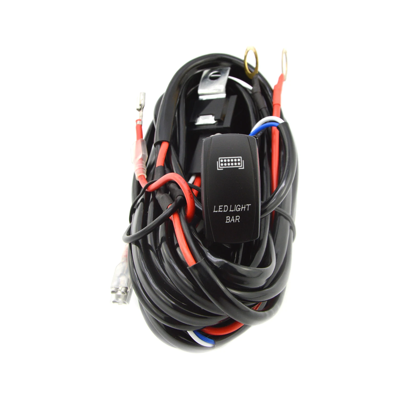 3M Auto Car Cable Wiring Harness Kit with 40A Blue Rocker Switch 