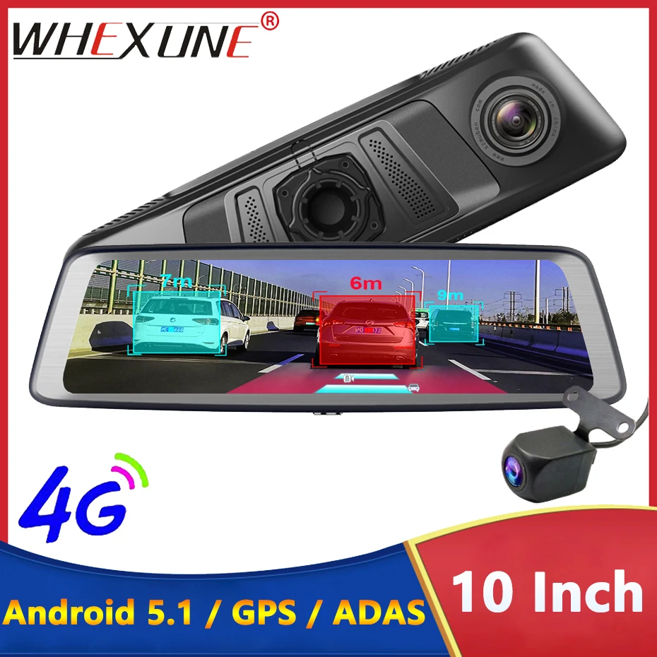 

4G Rear View Mirror 10 Inch Video Recorder Android Auto ADAS Dash Cam Surveillance Camera Dual Lens GPS Navigation Wifi Car DVRs