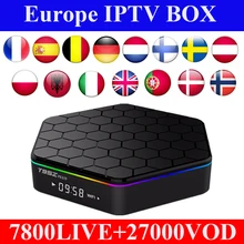 Android tv box t95z plus amlogic s912+ 1 год Европа Французский Испанский Швеция голландский Польша Германия IPTV подписка smart IPTV приставка