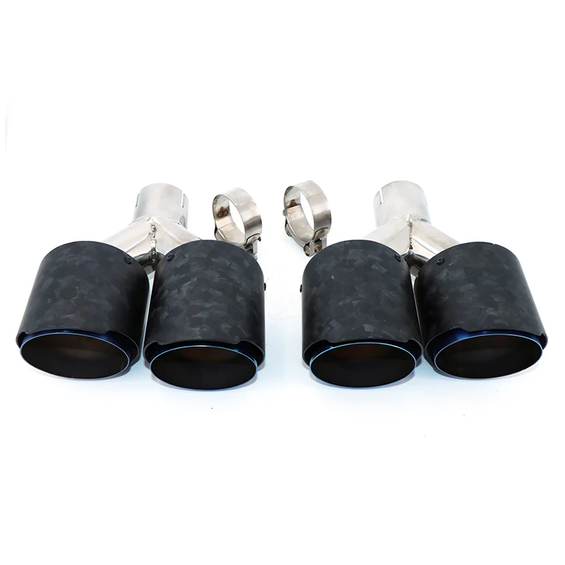 exhaust pipe silencer tail throat Y-shaped carbon fiber forged matte double outlet 304 stainless steel grilled blue tail m SZ017
